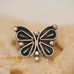 Sterling silver butterfly ring with Turquoise